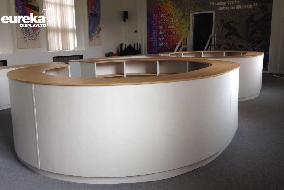 Circular tables made by Eureka Display